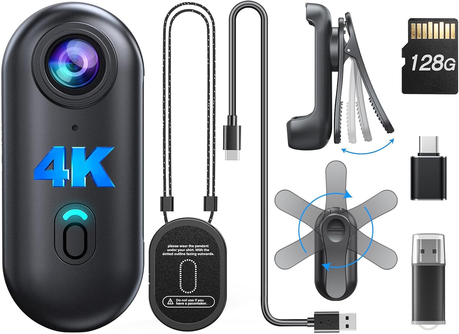 Webcam Hd 1080P - BOBLOV W4 미니 바디 카메라 1080P