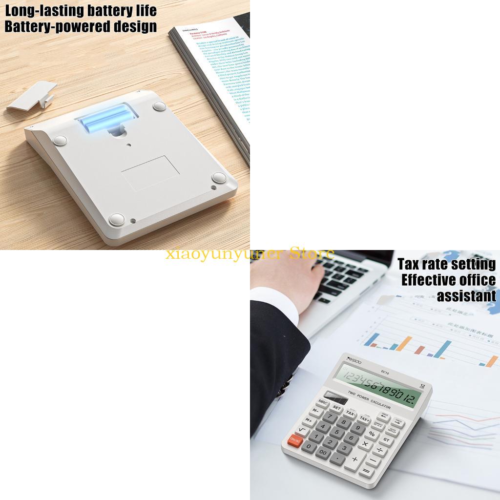 Home Office Budget - P9JB 12자리 LCD 화면 책상 계산기(태양광