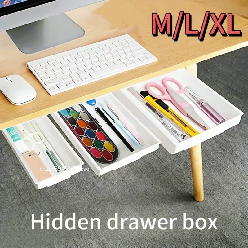 Desk Drawer Small - 1pc 흰색 자체 접착식 보관 서랍
