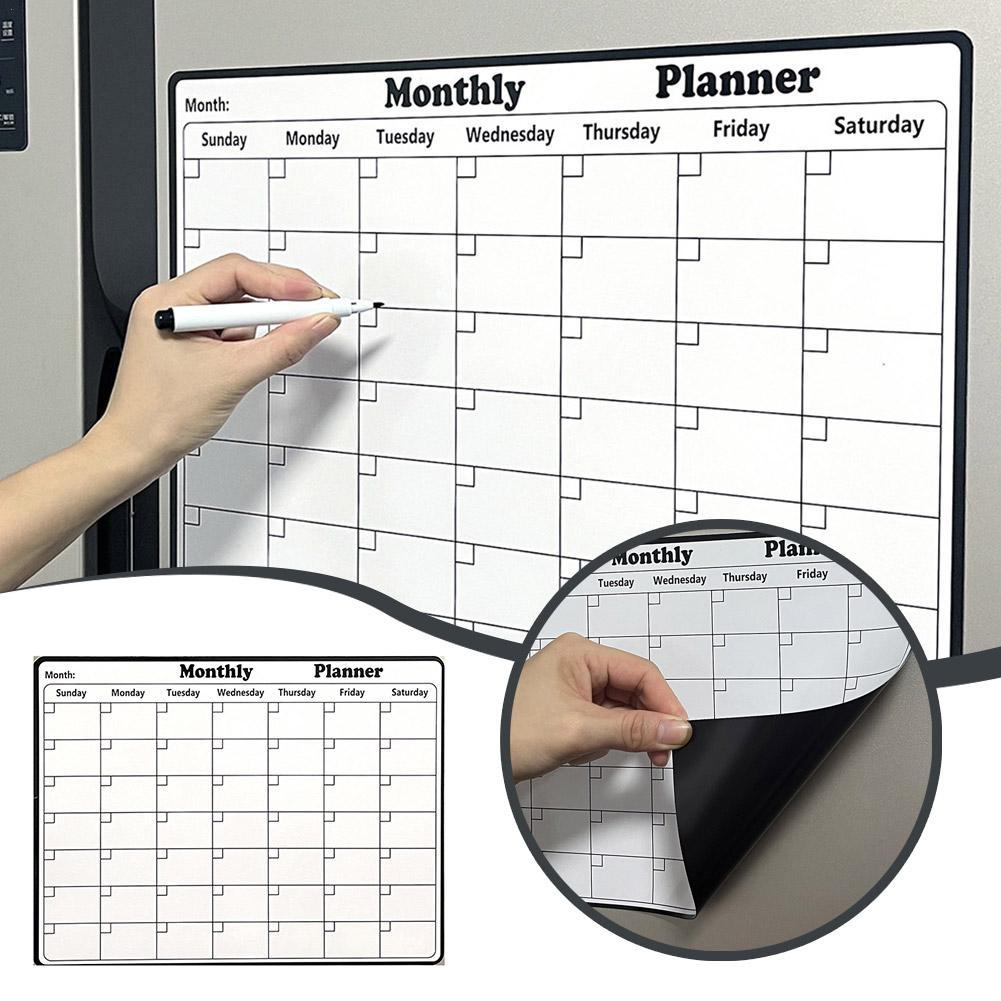 Magnetic Calendar Board - 세련된 자기 건조 지우기 달력 화이트보드