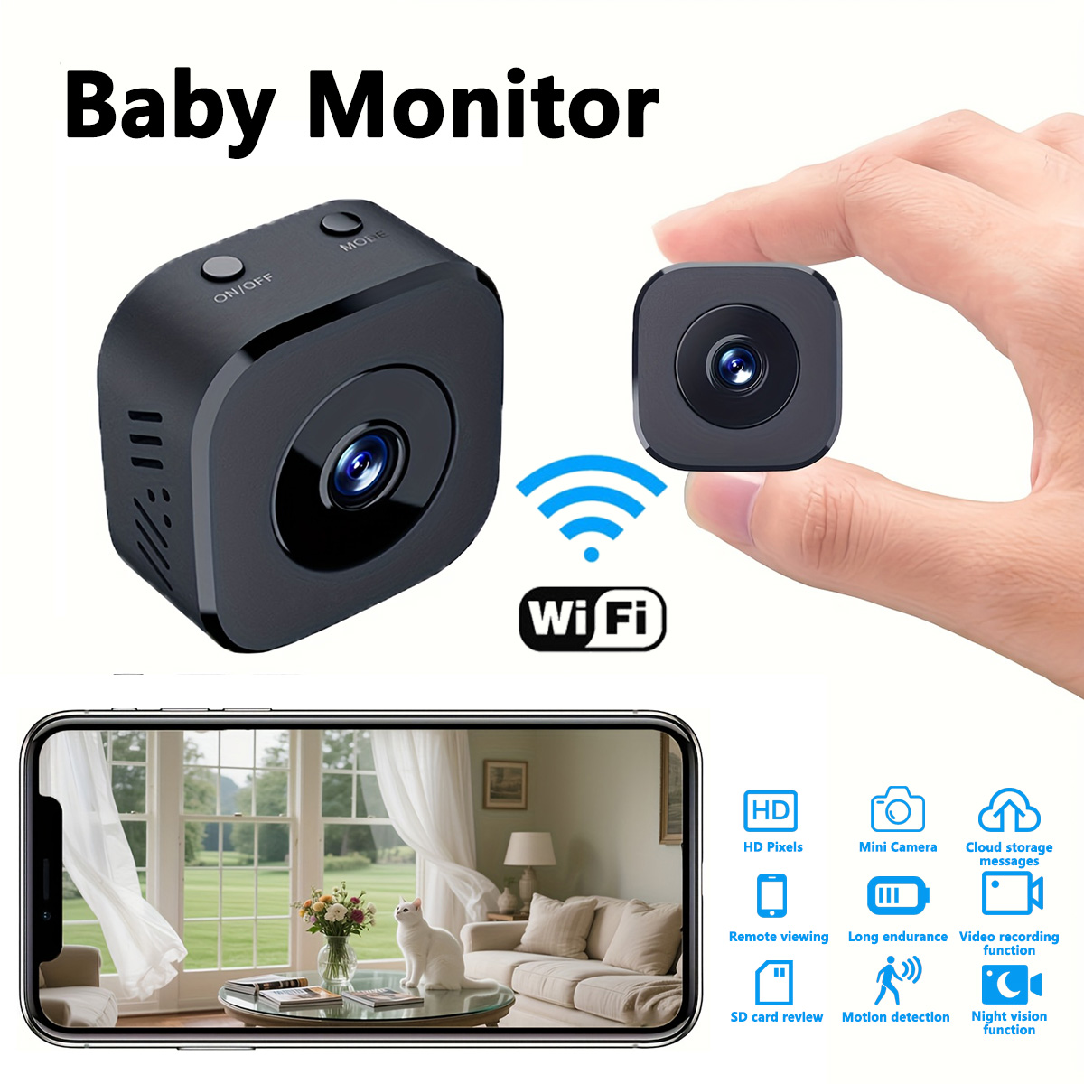 Webcam Hd 1080P - 1080P HD 미니 WiFi 카메라 실내