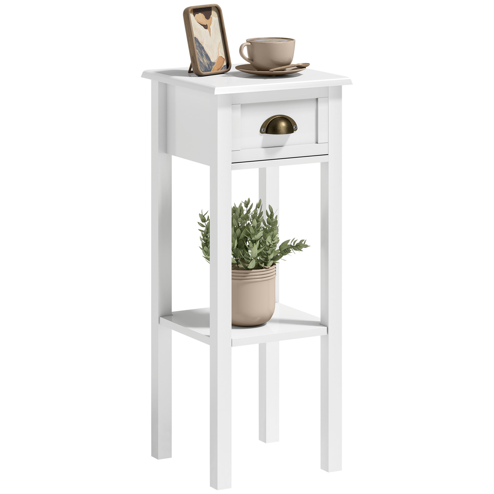 Desk Drawer Small - Homcom 좁은 사이드 테이블, 서랍과 하단