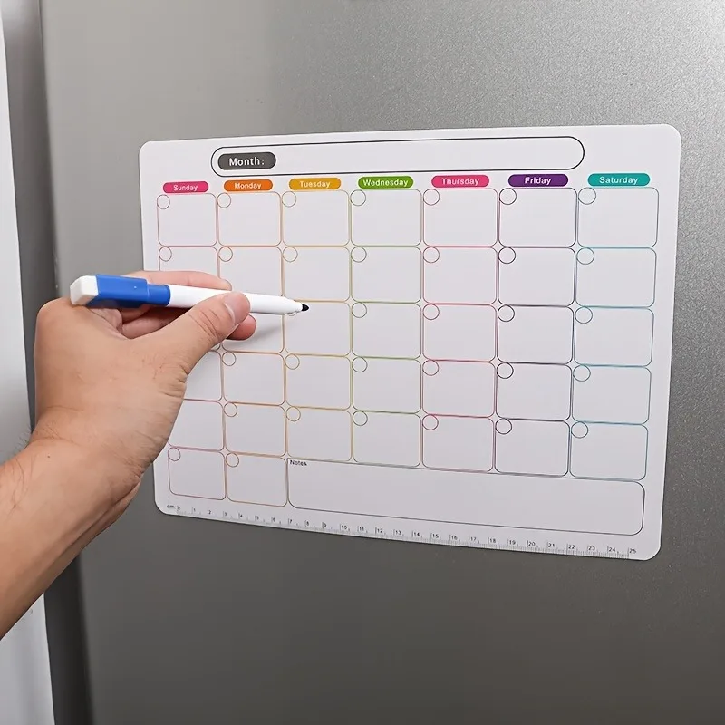 Magnetic Calendar Board - 냉장고 자석, 월간 및 주간 플래너,