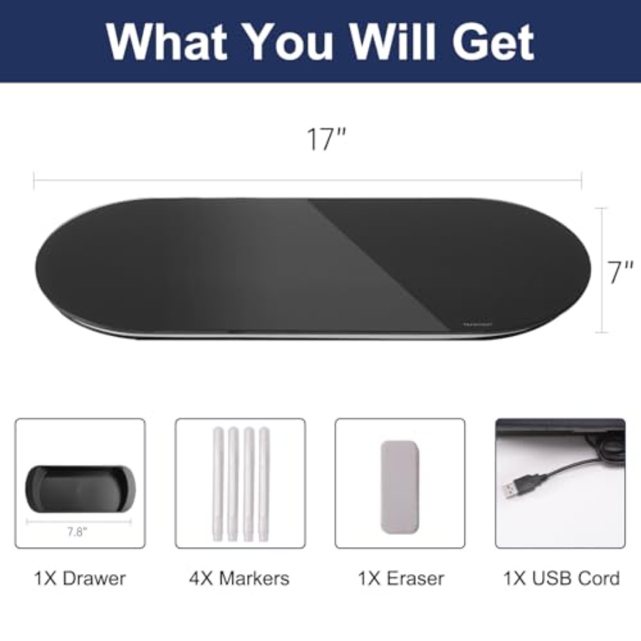 유리 데스크탑 화이트보드 - 17 X 7인치 소형 건식 - Desk Drawer Small 리뷰 및 가격