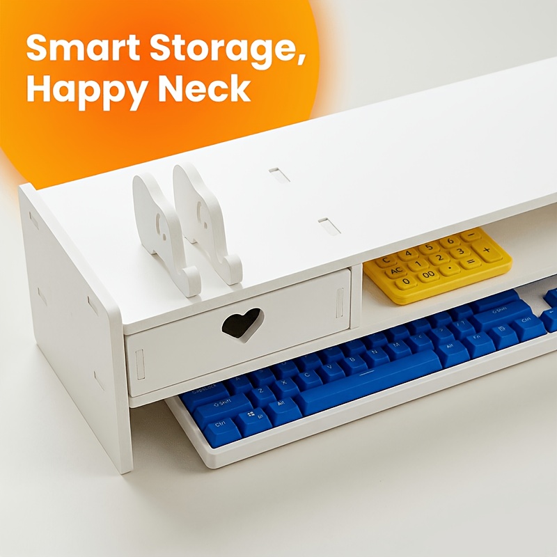 미니멀리스트 화이트 PVC 모니터 스탠드 라이저(수납  - Desk Drawer Small 리뷰 및 가격