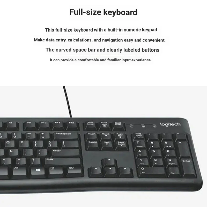 로지텍 MK120 유선 키보드 마우스 콤보 풀 사이즈  - Home Office Uk Number 리뷰 및 가격
