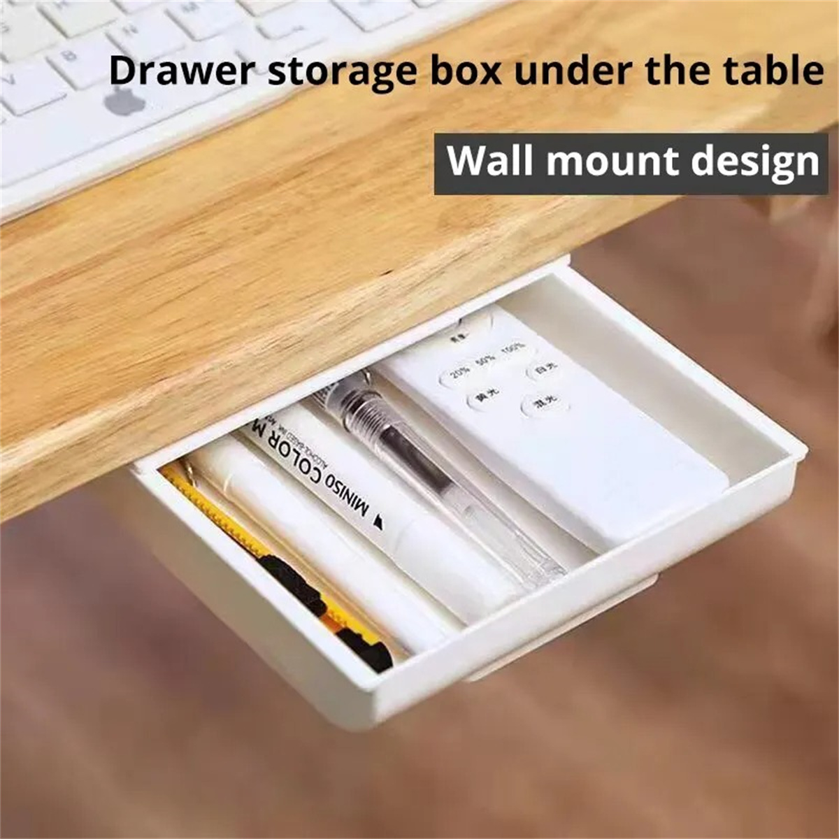 1pc 흰색 자체 접착식 보관 서랍 상자 메이크업 연필 - Desk Drawer Small 리뷰 및 가격