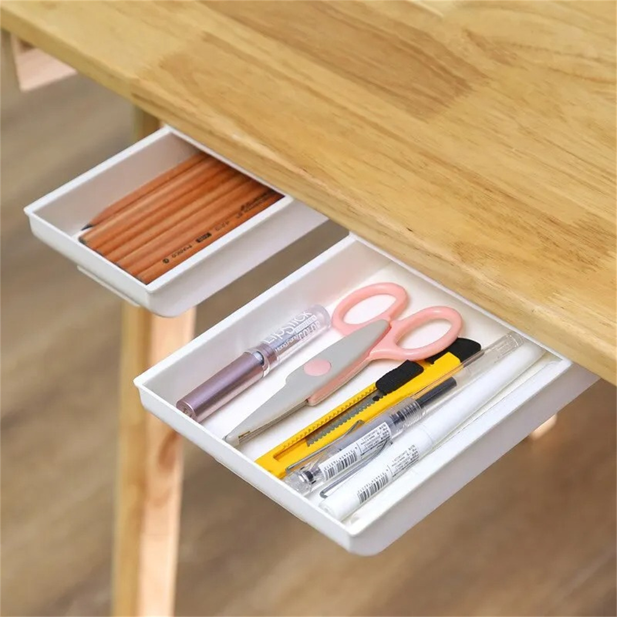 1pc 흰색 자체 접착식 보관 서랍 상자 메이크업 연필 - Desk Drawer Small 리뷰 및 가격