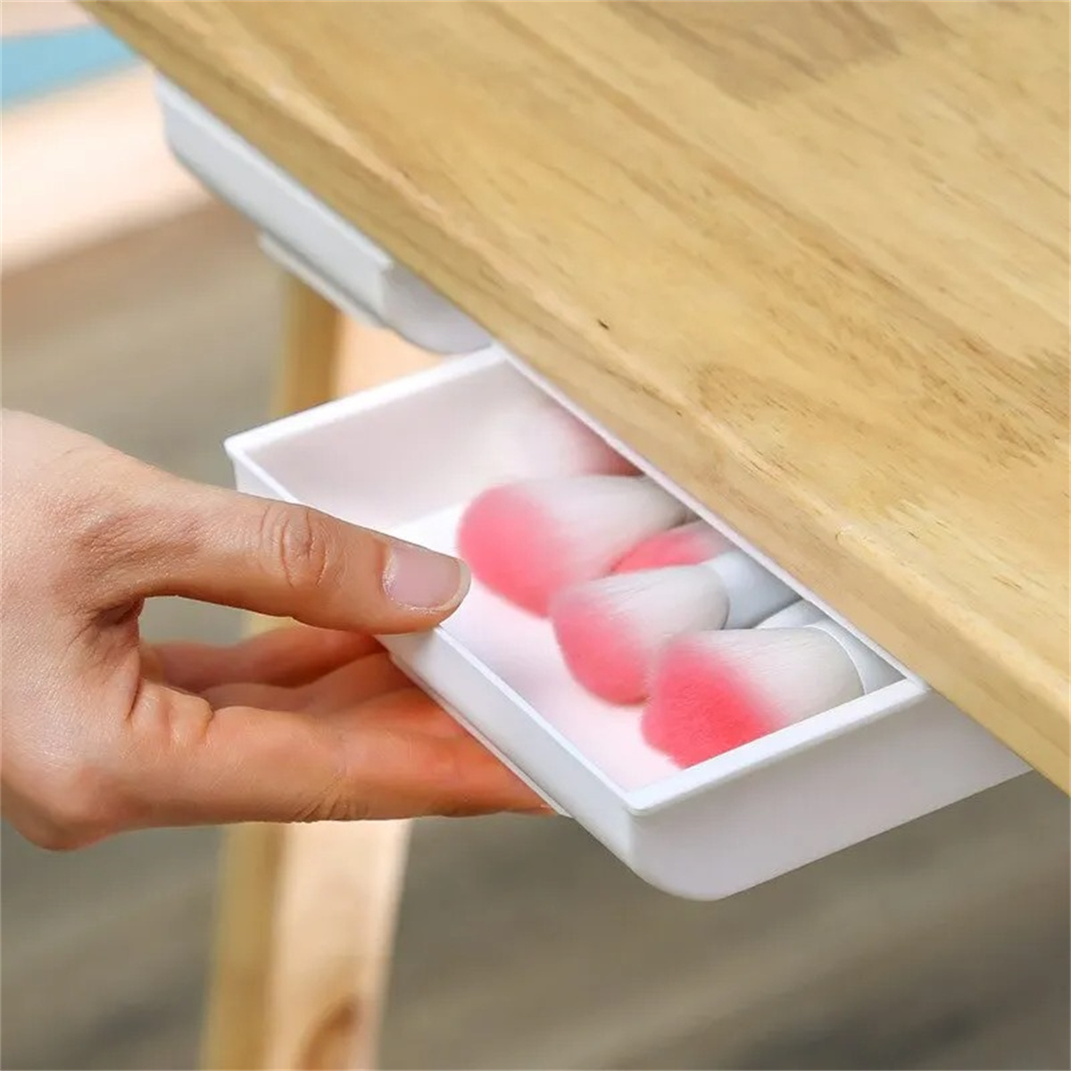 1pc 흰색 자체 접착식 보관 서랍 상자 메이크업 연필 - Desk Drawer Small 리뷰 및 가격
