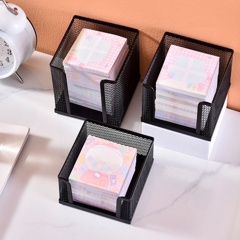 블랙 메쉬 종이 큐브 미니 메모 노트 패드 박스 홀더  - Sticky Note Dispenser 리뷰 및 가격
