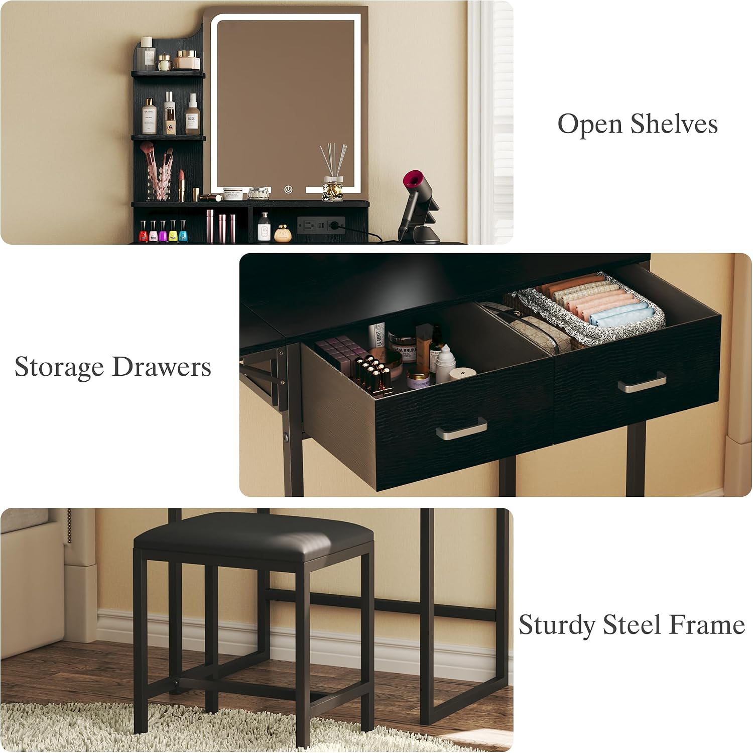 화장대 세트(거울, 조명 포함), 작은 화장대(패브릭  - Desk Drawer Small 리뷰 및 가격