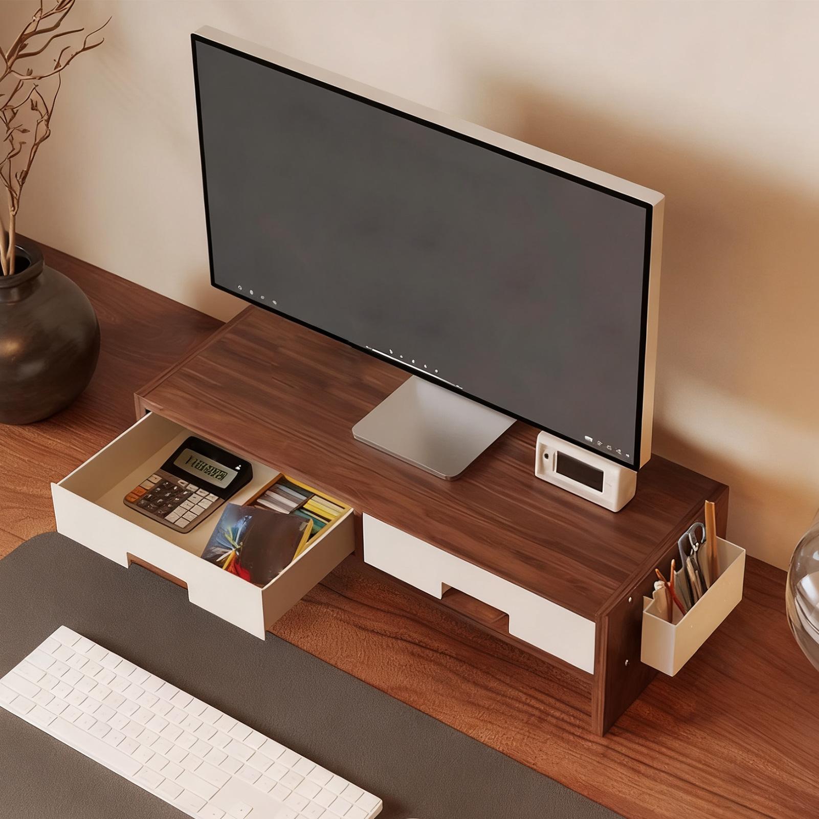 책상 모니터 스탠드 라이저 더블 서랍 인체공학적 정리함 - Desk Drawer Small 리뷰 및 가격