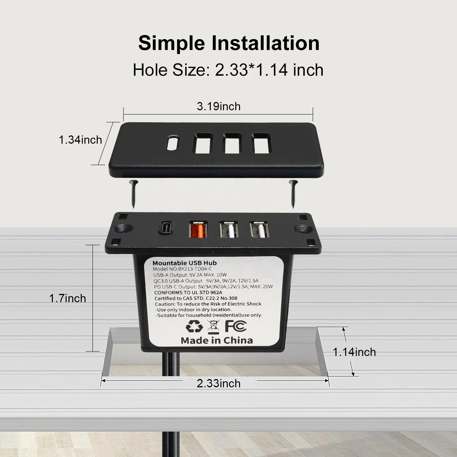 전원 공급 USB C 허브 소켓 매립형 USB C 전원 - Power Strip Desk 리뷰 및 가격