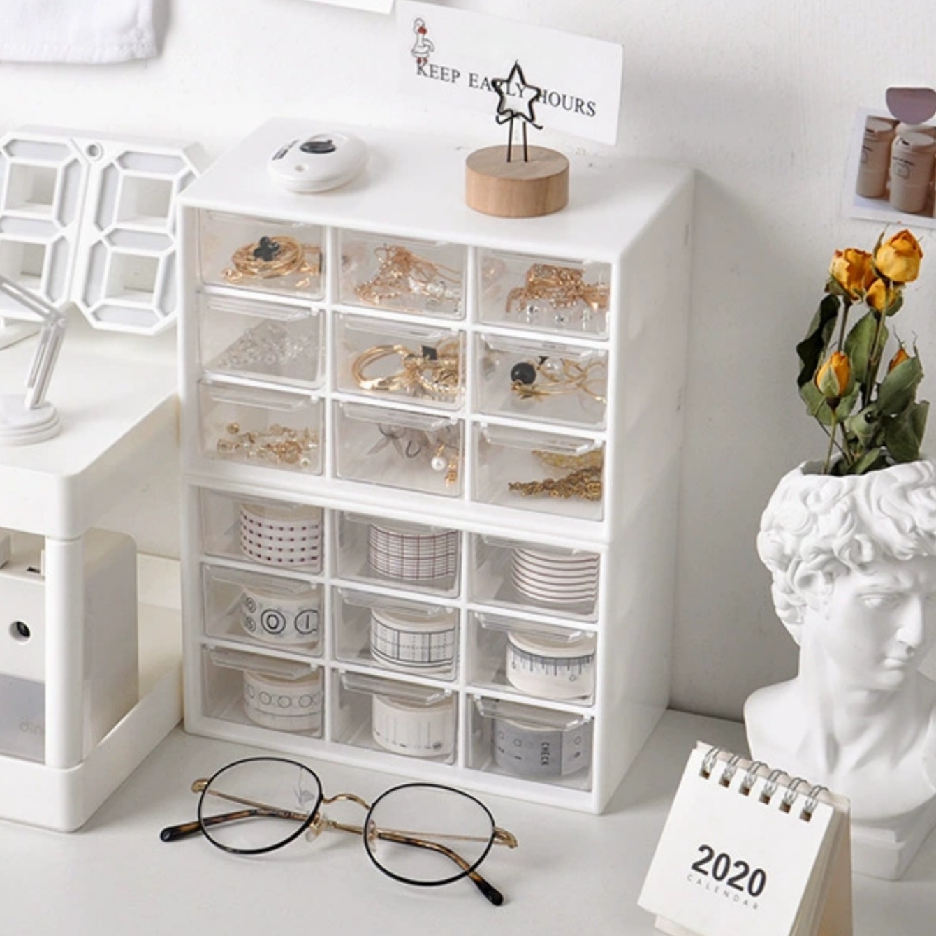 비즈 재료 보관함. 나인 그리드 서랍형 수납함은 쌓을  - Home Office Hidden Desk 리뷰 및 가격