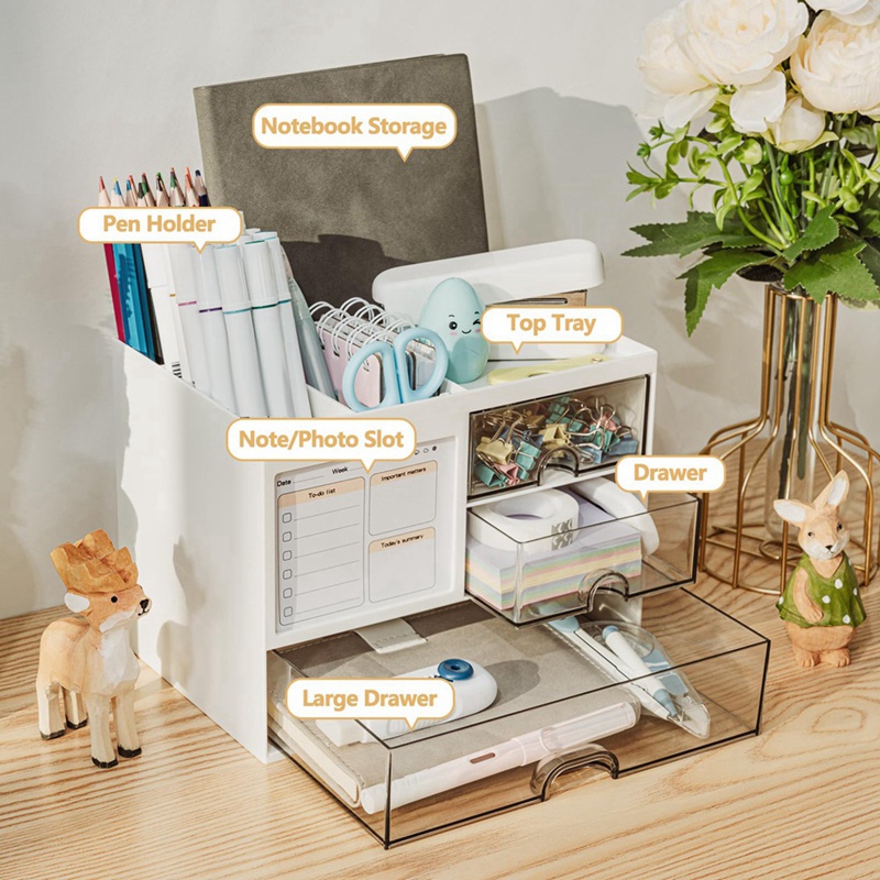 3개의 서랍이 있는 책상 정리함, 책상용 다기능 연필  - Pen Holder Organizer 리뷰 및 가격