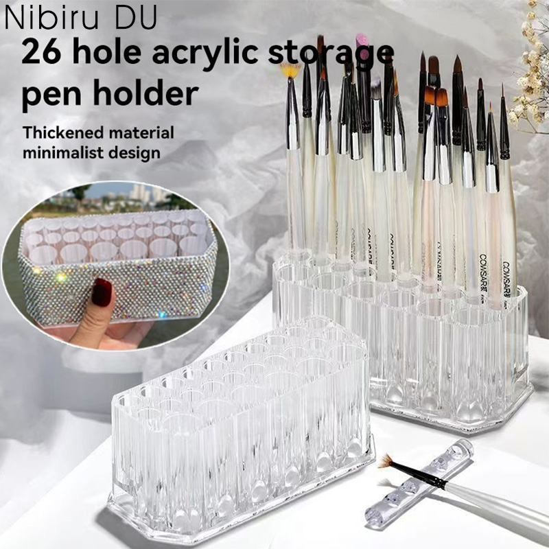 26홀 아크릴 네일 브러쉬 정리함 네일아트 키트 보관  - Pen Holder Organizer 리뷰 및 가격