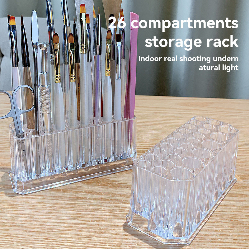 26홀 아크릴 네일 브러쉬 정리함 네일아트 키트 보관  - Pen Holder Organizer 리뷰 및 가격