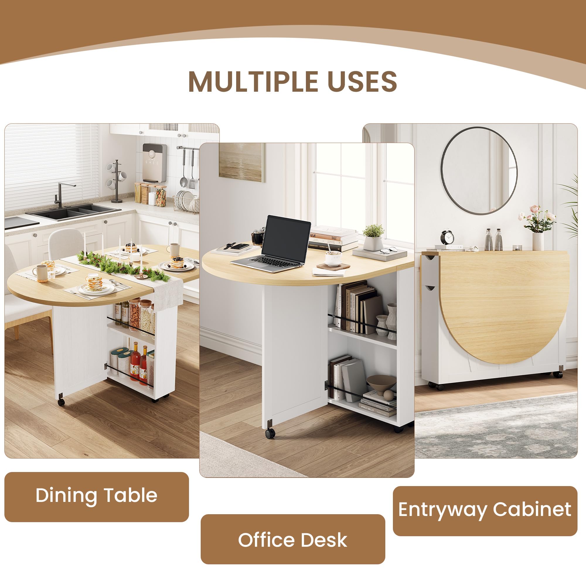 와인랙, 서랍, 컵홀더가 있는 3-in-1 접이식 식탁 - Desk Drawer Small 리뷰 및 가격