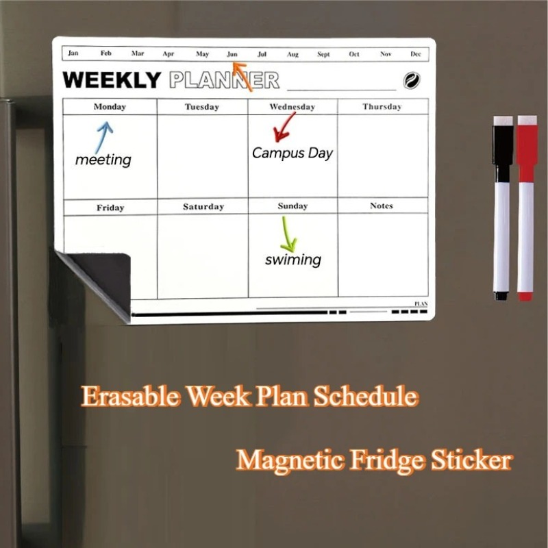 지울 수 있는 주 계획 일정 달력 연질 자석 냉장고 스 - Magnetic Calendar Board 리뷰 및 가격
