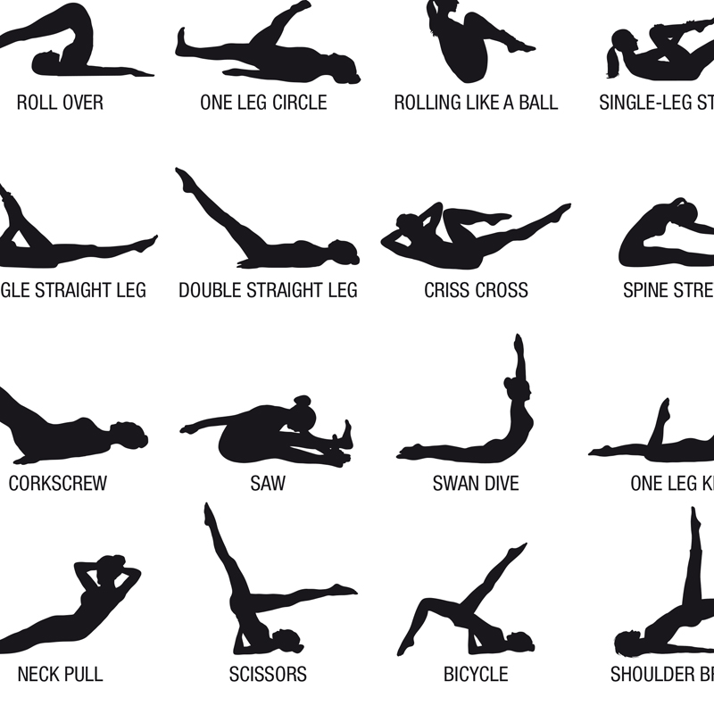 프레임리스 필라테스 운동 차트 포스터 캔버스 프린트,  - Home Office Yoga Room 리뷰 및 가격