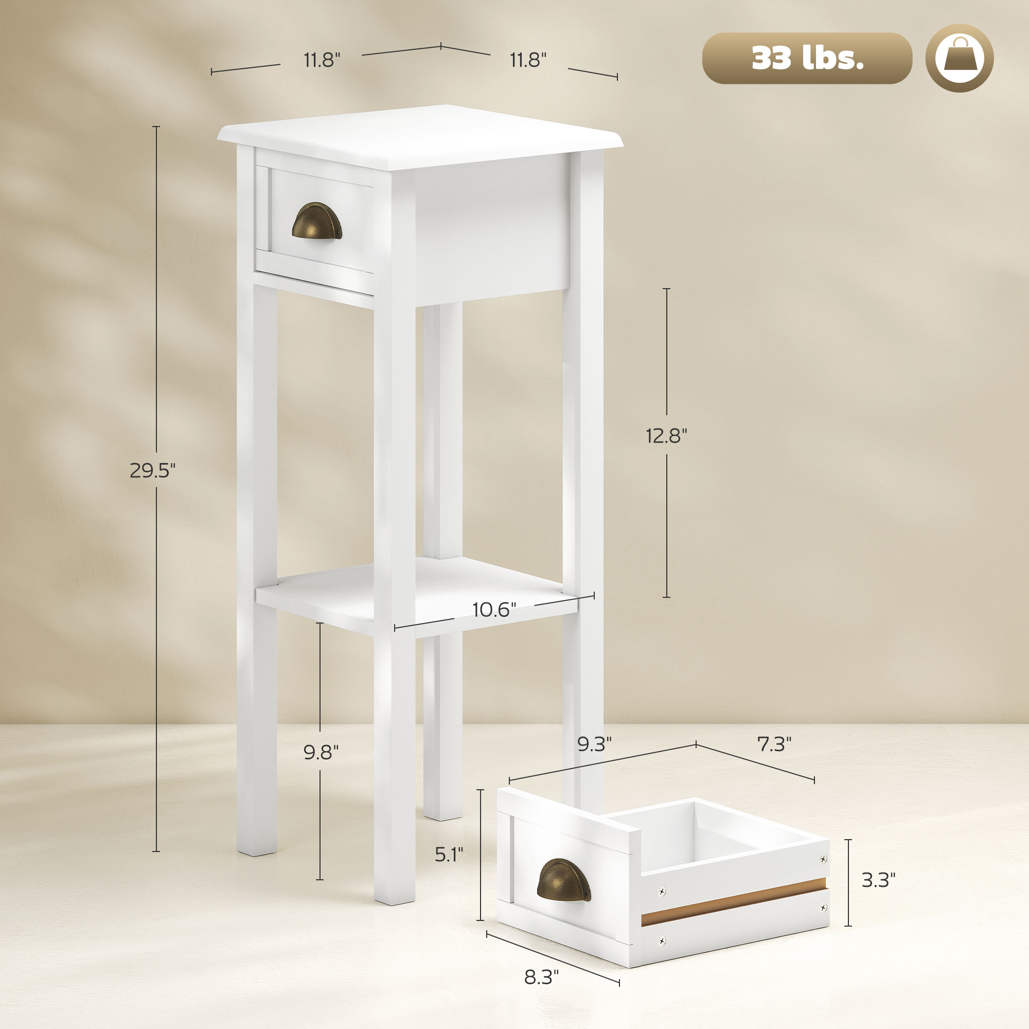 Homcom 좁은 사이드 테이블, 서랍과 하단 선반 포 - Desk Drawer Small 리뷰 및 가격